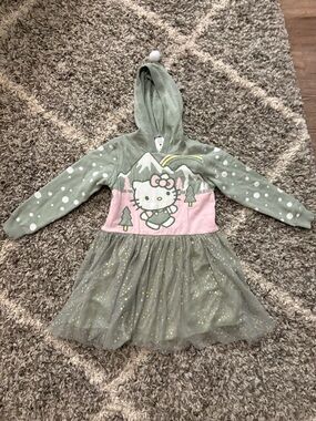 Hello Kitty Sage Green Knit Hoodie Top